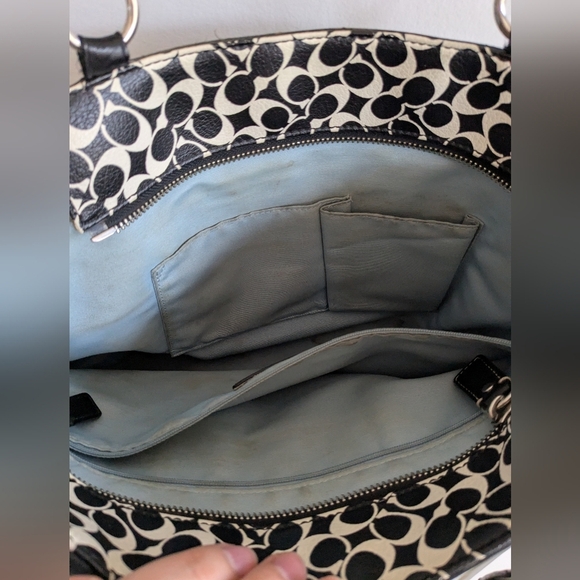 Coach Y2K Tote Bag Chelsea Heritage Signature Logo – Black, Cream, Grey - Picture 7 of 8